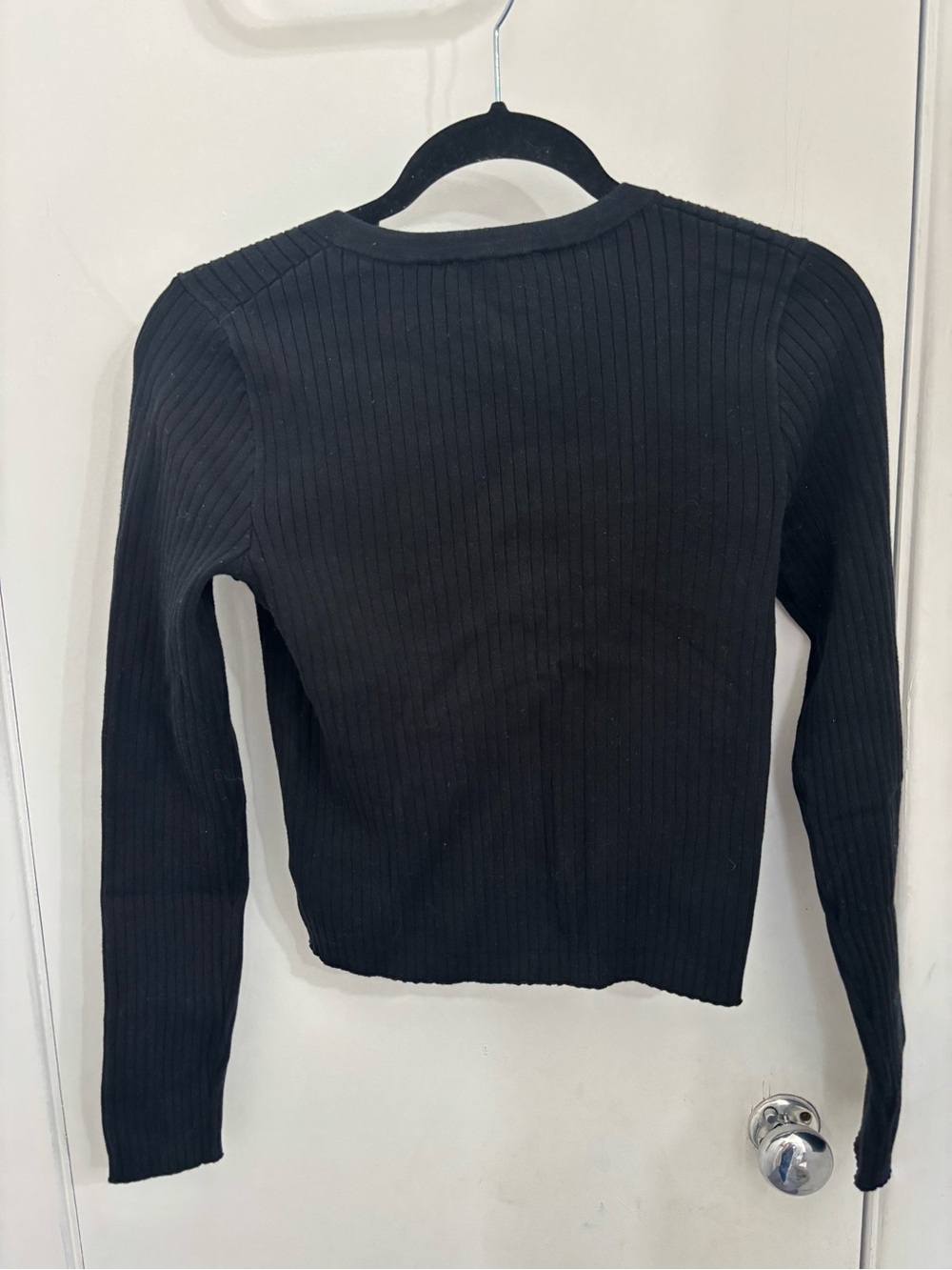 Reformation Black Ribbed Button-Front Top - Picture 2 of 4